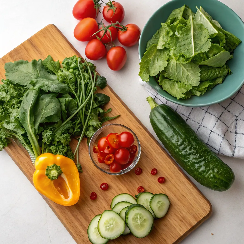 Fresh ingredients for a healthy dish